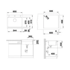 Blanco Etagon 6 - Fregadero De Silgranite, 600x510 Mm, Con Control De Desagüe A Con Guías, Negro 525889 -Blanco d529e9ee98308d434c2b7651