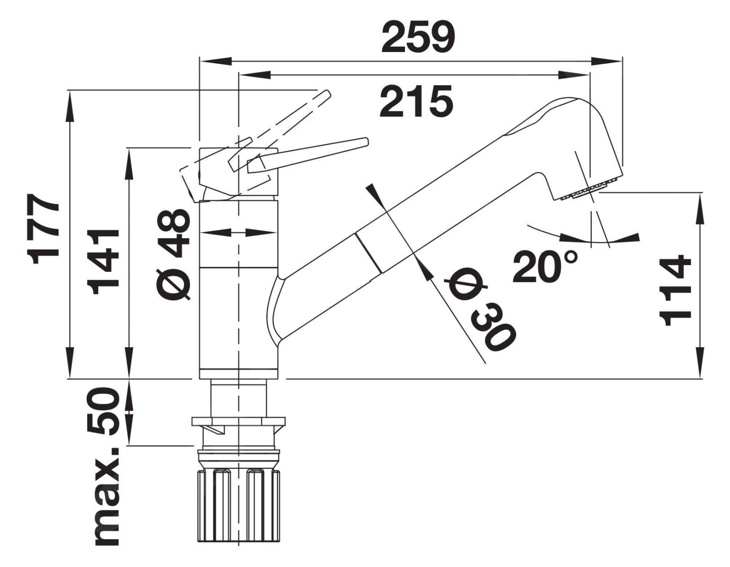 Blanco Wega S - Grifo De Fregadero Con Ducha Extraíble, Aluminium/cromo 526423 4 Blanco Wega S - Grifo De Fregadero Con Ducha Extraíble, Aluminium/cromo 526423 - Imagen 2