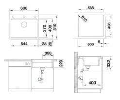 Blanco Etagon 6 - Fregadero De Silgranite, 600x510 Mm, Con Control De Desagüe Y Accesorios, InFino, Blanco 524533 -Blanco d8da73d5b6f45f109dd3bf14