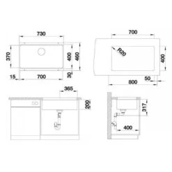 Blanco Etagon 700 - Fregadero De Silgranite, 730x460 Mm, Con Guías, Antracita 525167 -Blanco d98c2f1902fb5b483c09a041
