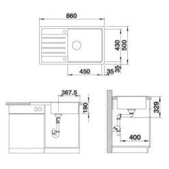 Blanco Legra XL 6 - Fregadero De Silgranite, 860x500 Mm, Antracita 523326 -Blanco d9ac6ba29c0a4513d0a619e7