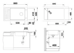 Blanco Elon XL 8 - Fregadero De Silgranite, 860x500 Mm, Con Control De Desagüe Y Con Accesorios, Negro 525885 6 Blanco Elon XL 8 - Fregadero De Silgranite, 860x500 Mm, Con Control De Desagüe Y Con Accesorios, Negro 525885 -Blanco db239810092eccdd9cff4348