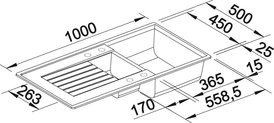 Blanco Zia 6 - Fregadero De Silgranite, 1000x500 Mm, Negro 526021 5 Blanco Zia 6 - Fregadero De Silgranite, 1000x500 Mm, Negro 526021 - Imagen 3