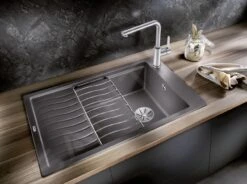 Blanco Elon XL 6 - Fregadero De Silgranite, 780x500 Mm, Con Accesorios, InFino, Gris 527252 -Blanco df6b6d27b9709b358225f67d