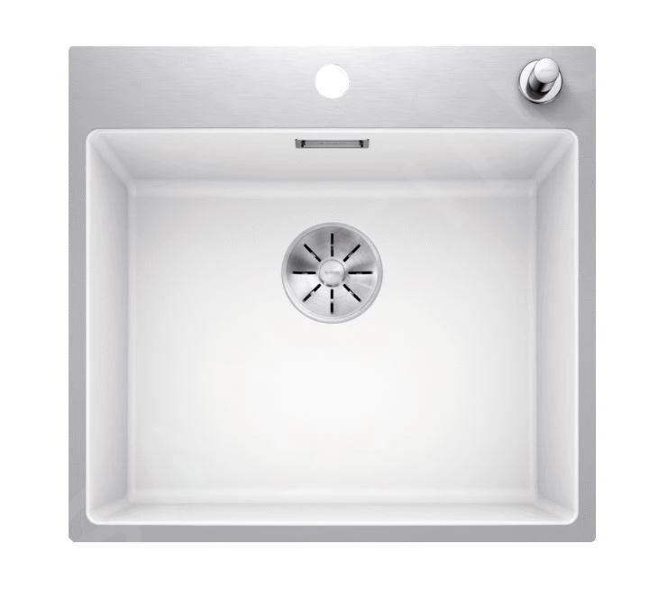 Blanco Subline 500 - Fregadero Silgranite, 543x510 Mm, Con Control De Desagüe, SteelFrame, InFino, Blanco 524112 3 Blanco Subline 500 - Fregadero Silgranite, 543x510 Mm, Con Control De Desagüe, SteelFrame, InFino, Blanco 524112