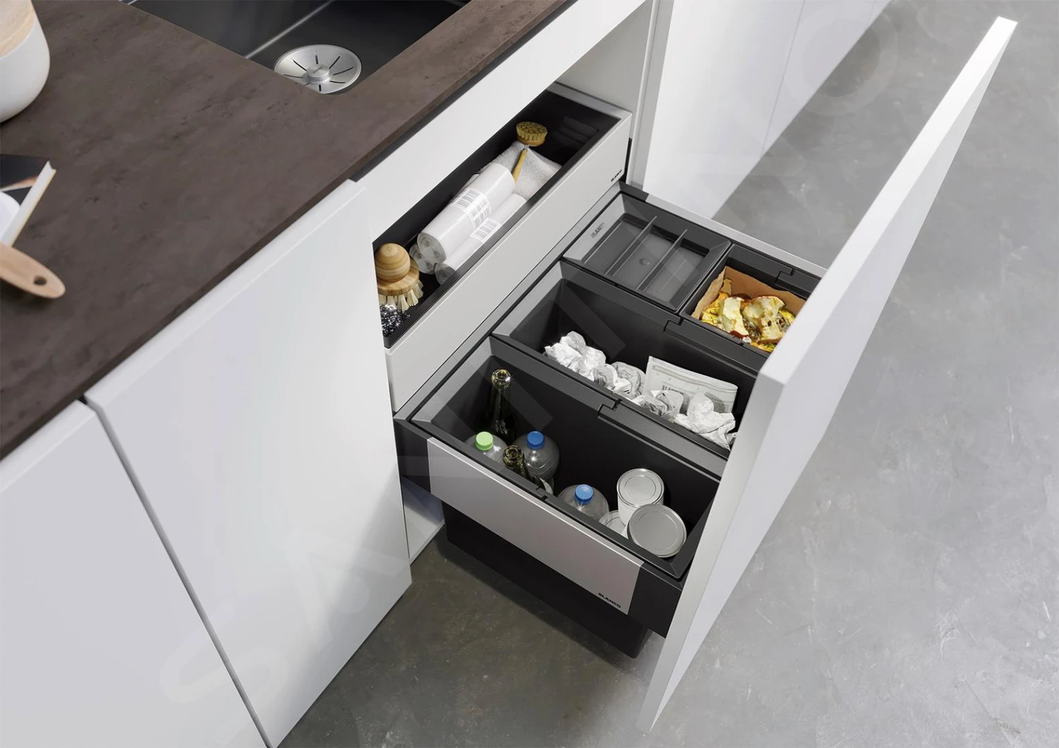 Blanco Select - Cubo De Basura Empotrado, Con Compartimento, Capacidad 42 L 526211 5 Blanco Select - Cubo De Basura Empotrado, Con Compartimento, Capacidad 42 L 526211 - Imagen 3