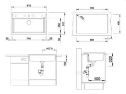 Blanco Dalago 8 - Fregadero De Silgranite, 815x510 Mm, Antracita 516629 -Blanco e5b803f0a91bcb0ef087b8cb 1