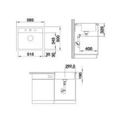 Blanco Legra 6 - Fregadero De Silgranite, 585x500 Mm, Negro 526084 -Blanco ea7353ff65a9e04f90eeff3f 2