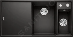 Blanco Axia III 6 - Fregadero De Silgranite, 1000x510 Mm, Con Control De Desagüe Y Con Accesorios, Negro 525850
