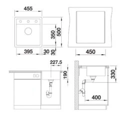 Blanco Dalago 45 - Fregadero De Silgranite, 455x500 Mm, Con Control De Desagüe, Blanco Suave 527060 -Blanco ecc143df9465437d26f55cdc