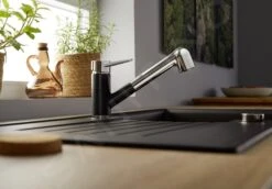 Blanco Wega S - Grifo De Fregadero Con Ducha Extraíble, Negro/cromo 526428 -Blanco f2f8602935144c3536994a09