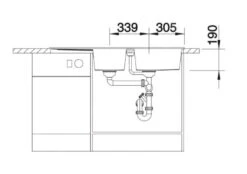 Blanco Metra 8 - Fregadero De Silgranite, 1160x500 Mm, Negro 525934 -Blanco f59ce73ea82aac9a243a367e