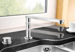 Blanco Eloscope F II - Grifo De Fregadero Plegable Bajo Ventana, Instalación De 2 Orificios, Cromo 516672 -Blanco f5a43ba2a50c3135db7d52f9