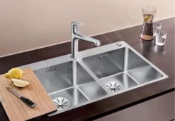 Blanco Andano 340/340 - Fregadero, 745x500 Mm, Con Control Excéntrico PushControl, Acero Inoxidable 525248 -Blanco f5f8c98df9f98a2b0eea3326