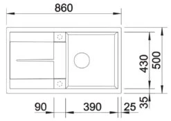 Blanco Metra 5 - Fregadero De Silgranite, 860x500 Mm, Blanco 513205 -Blanco f8c72e40300a85612621eed5
