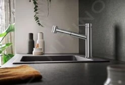 Blanco Ambis S - Grifo De Fregadero Con Ducha Extraíble, Acero Inoxidable Cepillado 525124 -Blanco fa233769c9a09d7690172038