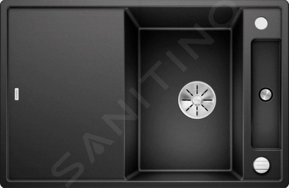 Blanco Axia III 45 - Fregadero De Silgranite, 780x510 Mm, Con Control De Desagüe Y Con Accesorios, Negro 525840 3 Blanco Axia III 45 - Fregadero De Silgranite, 780x510 Mm, Con Control De Desagüe Y Con Accesorios, Negro 525840