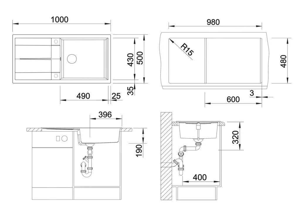 Blanco Metra XL 6 - Fregadero De Silgranite, 1000x500 Mm, Con Control De Desagüe, Blanco Suave 527123 4 Blanco Metra XL 6 - Fregadero De Silgranite, 1000x500 Mm, Con Control De Desagüe, Blanco Suave 527123 - Imagen 2